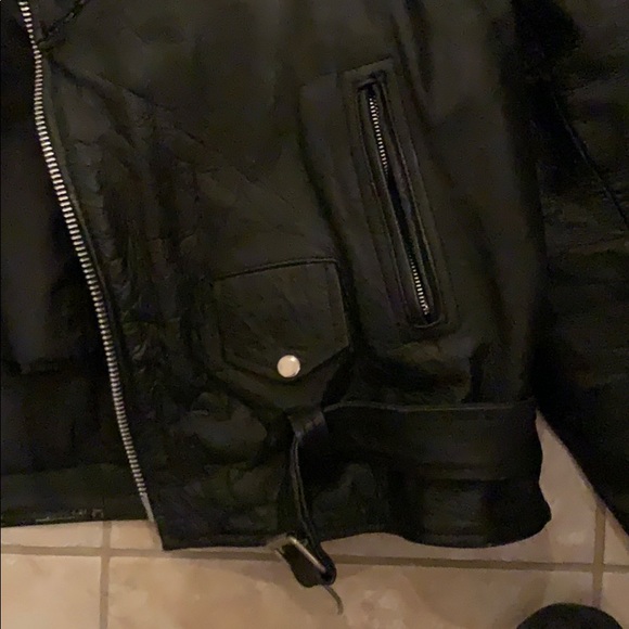 Men’s leather biker jacket - Picture 2 of 8